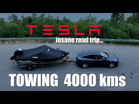 The TRUTH about Towing a Boat with a Tesla Model Y ( EPIC 4000 KM FAMILY ROAD TRIP)
