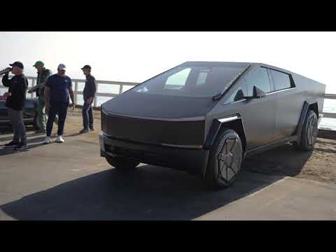 Tesla Cybertruck Spotted in Malibu being driven by Telsa&#039;s Chief Designer! #cybertruck #Tesla