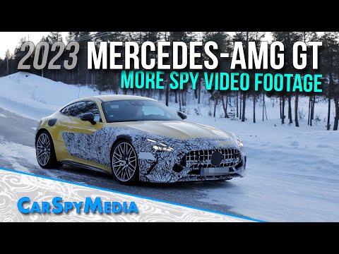 2023 Mercedes-AMG GT Successor Prototype Spied Playing In the Snow New Winter Testing Spy Video