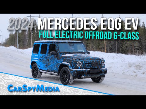 2024 Mercedes EQG EV Prototype Spied Wearing Inventive Camo Pattern Full Electric Offroad G-Class