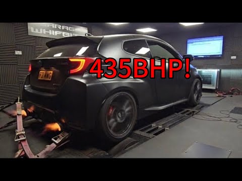 435BHP Garage Whifbitz GR Yaris &amp; Corolla Turbo Kit dyno power run and track action!