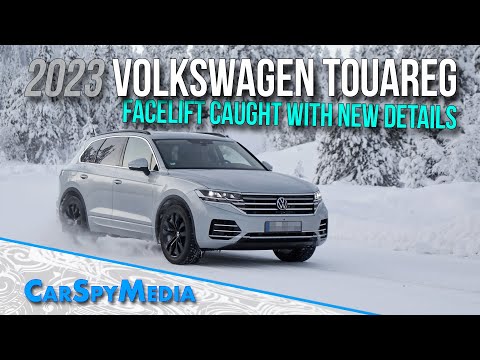 2023 Volkswagen Touareg Facelift Prototype Caught Winter Testing With Updated Front and Rear End