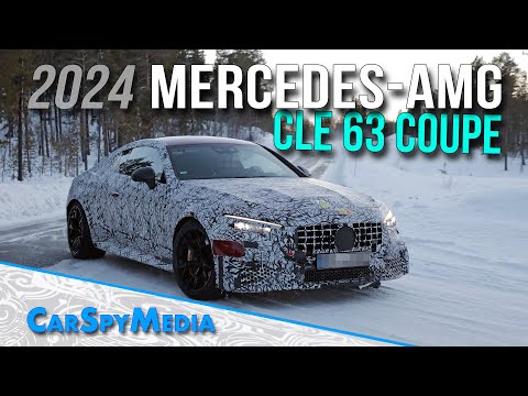 2024 Mercedes-AMG CLE 63 Coupé Prototype Spied Drifting In Cold Weather Conditions On Frozen Lake