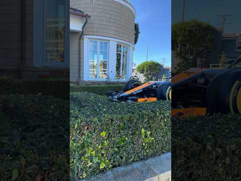 Spotted Lando’s F1 car in someone’s lawn 👀 #newportbeach #balboaisland #f1 #landonorris