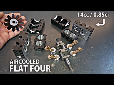 Miniature Flat FOUR Nitro Engine - Assembling &amp; Testing!