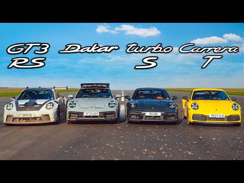 GT3 RS v Turbo S v Dakar v Carrera T