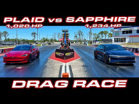 Lucid Sapphire Dethrones Tesla Plaid as World&#039;s Quickest Production Sedan * 1/4 Mile Drag Race