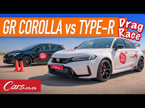 Toyota GR Corolla vs Civic Type-R Drag Race! Best of three and rolling start (manual vs manual)